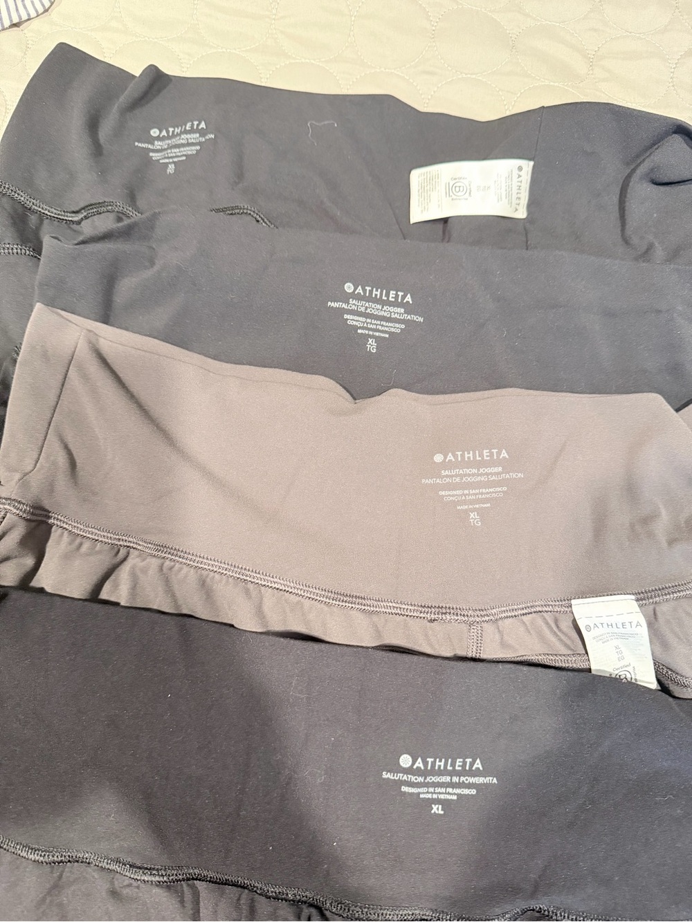Athleta Salutation Joggers 4Pack in Black and Gray